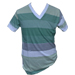 remera hombre franjas verde gris