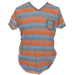 remera hombre rayada naranja gris